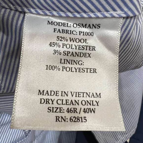 Original Penguin Wool Blend Flat Front Blue Dress Pants Mens Waist 40 NWOT - Picture 9 of 10